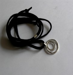 Ciondolo unisex argento doppio cerchio